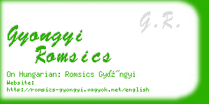 gyongyi romsics business card